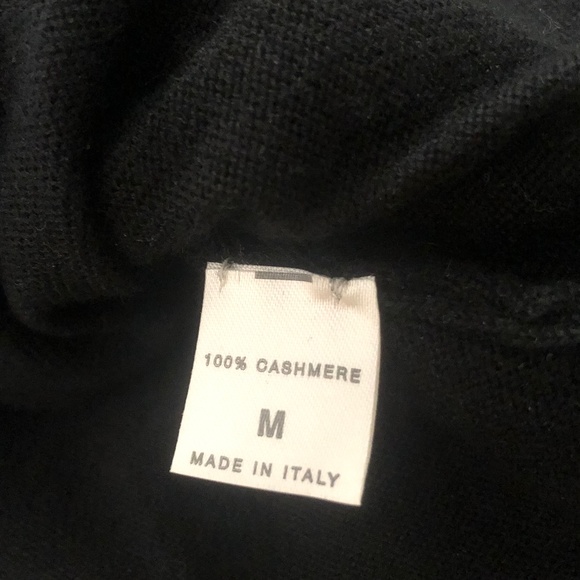 Manrico Cashmere Black Wrap Tie Front Cashmere Long Sleeve Cardigan M - Picture 8 of 8